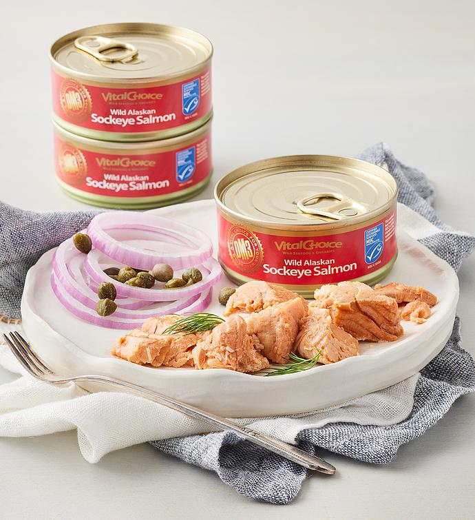MSC Canned Sockeye Salmon with edible skin and bones, . oz cans