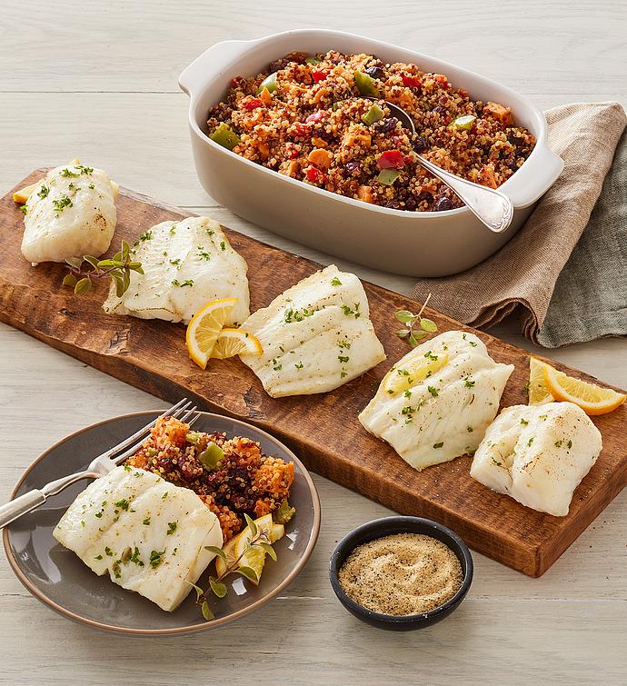 MSC Wild Alaskan Cod and Quinoa-Roasted Sweet Potato Salad