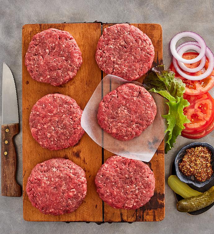 Grass-Fed Beef Burger Patties - Six 5-Ounce