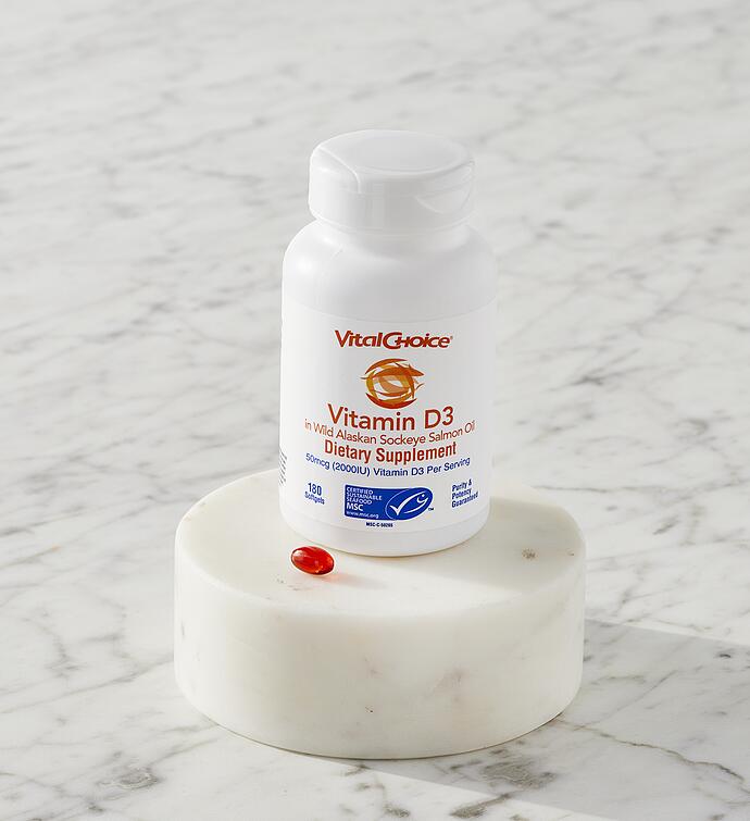 MSC Vitamin D3 in Wild Alaskan Sockeye Salmon Oil Dietary Supplement