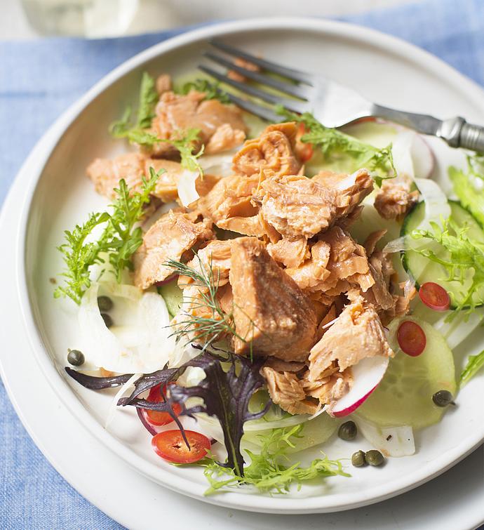 Canned Sockeye Salmon with edible skin & bones, no added salt Vital