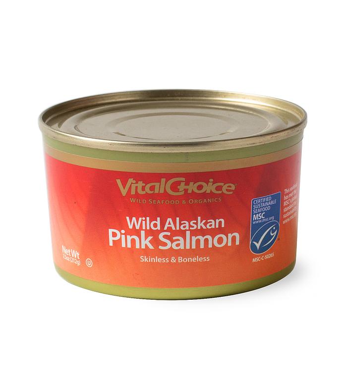 Wild Alaskan Pink Salmon skinless, boneless Vital Choice